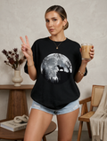 Comfor Colors French Bulldog Moon T-Shirt — Silhouette Frenchie on Full Moon