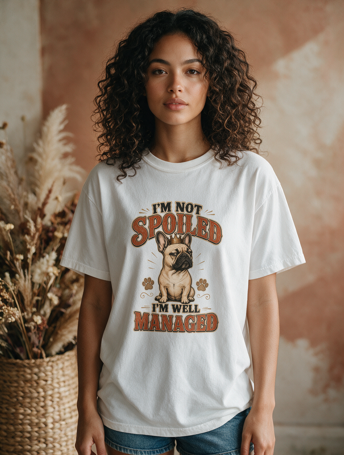 French Bulldog Tee — "I'm Not Spoiled, I'm Well Managed" Cute Dog Lover Shirt