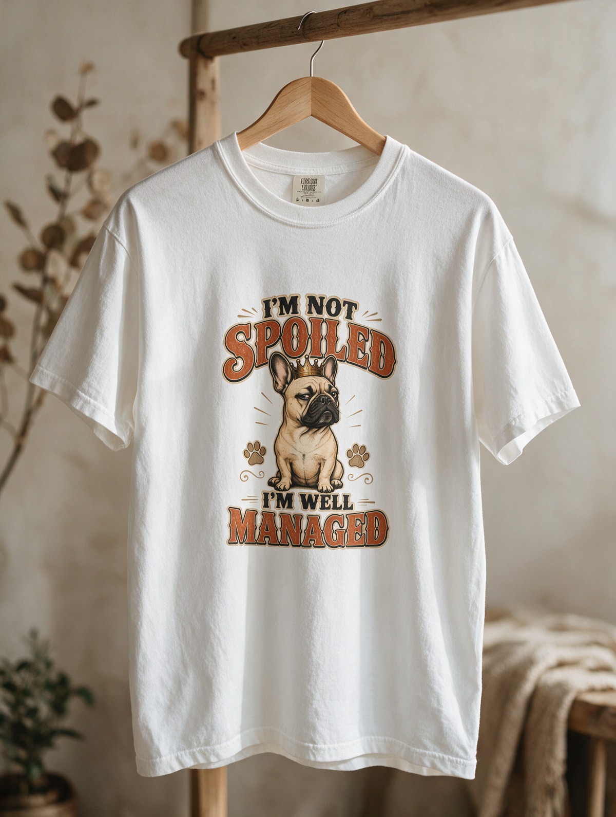 French Bulldog Tee — "I'm Not Spoiled, I'm Well Managed" Cute Dog Lover Shirt