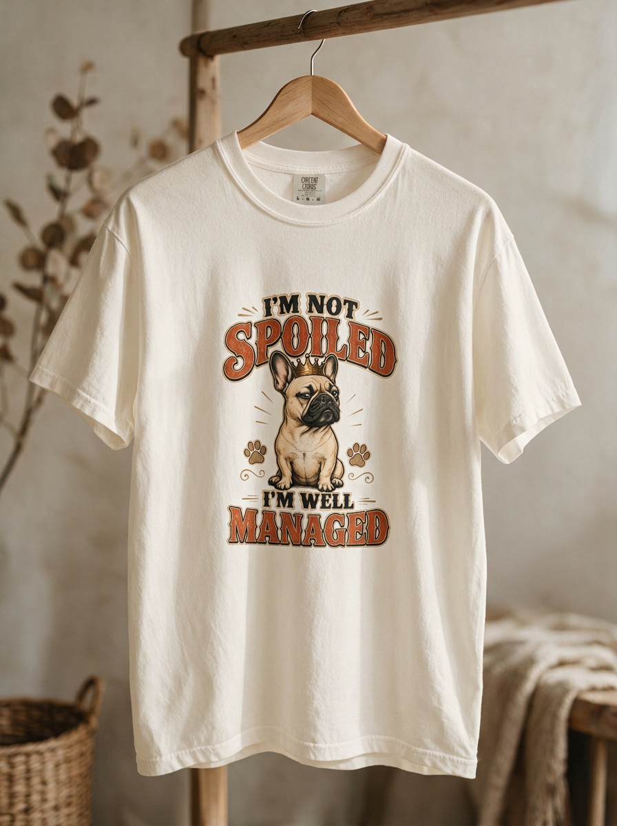 French Bulldog Tee — "I'm Not Spoiled, I'm Well Managed" Cute Dog Lover Shirt