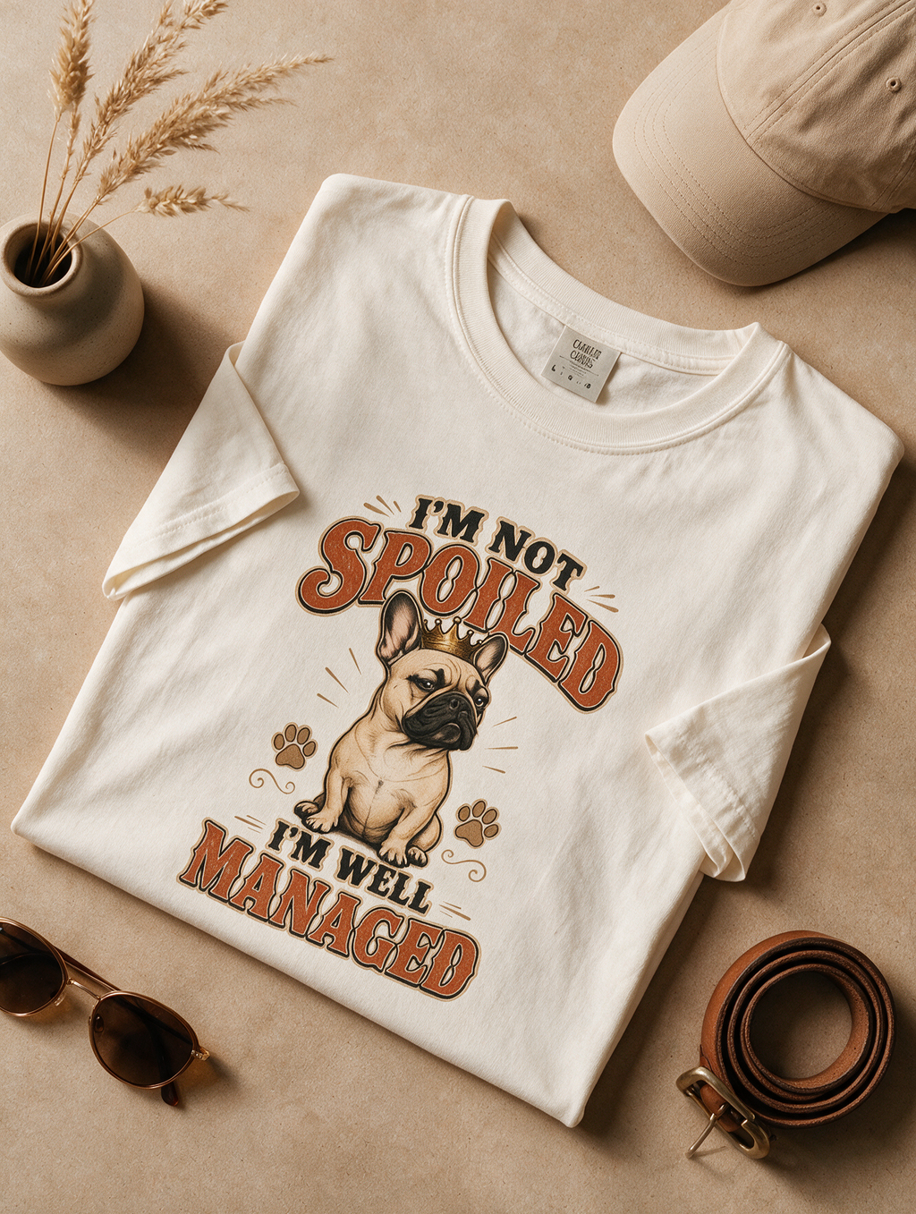 French Bulldog Tee — "I'm Not Spoiled, I'm Well Managed" Cute Dog Lover Shirt