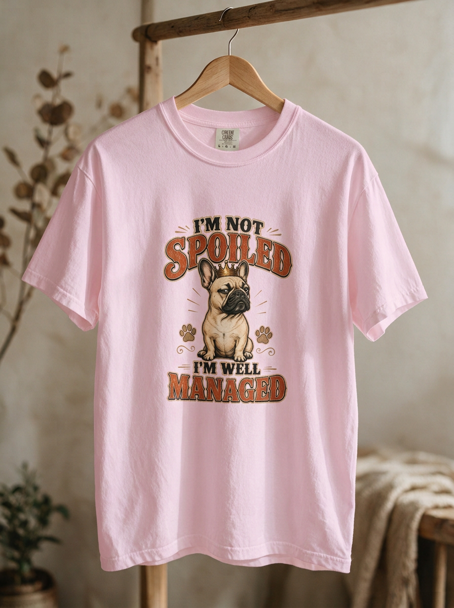 French Bulldog Tee — "I'm Not Spoiled, I'm Well Managed" Cute Dog Lover Shirt