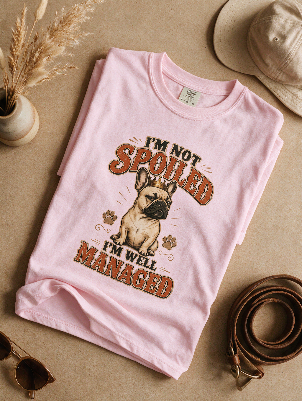 French Bulldog Tee — "I'm Not Spoiled, I'm Well Managed" Cute Dog Lover Shirt