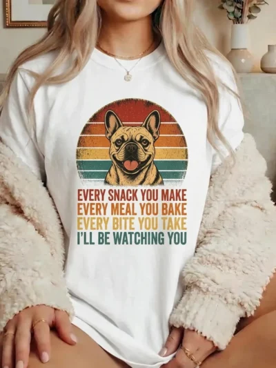 French Bulldog T-Shirt – Retro Funny Frenchie Snack Tee