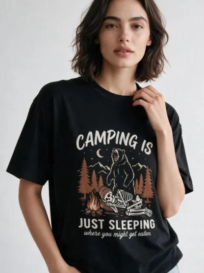 National Park Camping Shirt – Camping Is Just Sleeping Bear Tee