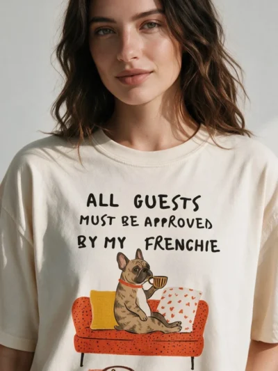 French Bulldog T-Shirt – All Guests Must Be Approved by My Frenchie