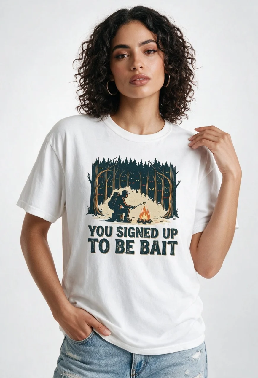 Funny Camping T-Shirt – You Signed Up to Be Bait Bear Tee