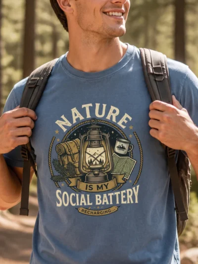 Nature Shirt – Nature Is My Social Battery Hiking Tee